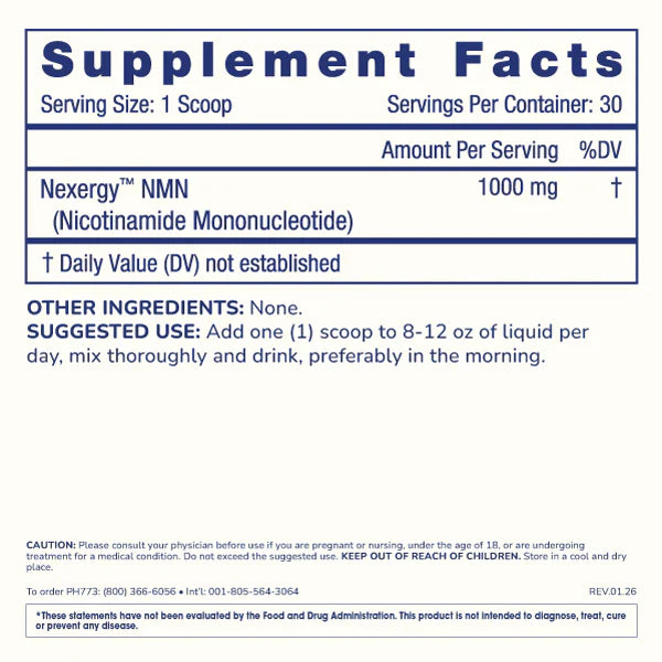 Supplement Facts label for ProHealth Longevity Essentials