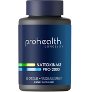 ProHealth Longevity Nattokinase Pro 2000 bottle, 60 capsules, with blue label and dark blue cap