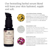 Annmarie Anti-Aging Serum featuring hyaluronic acid, edelweiss, life everlasting flowers, and botanical extracts