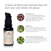 Annmarie Herbal Facial Oil featuring grapeseed oil, tamanu oil, passion fruit seed oil, and buriti fruit oil