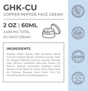 Product Facts and ingredients for Neurogan Health Advanced GHK-Cu Face Cream 2,400 mg.