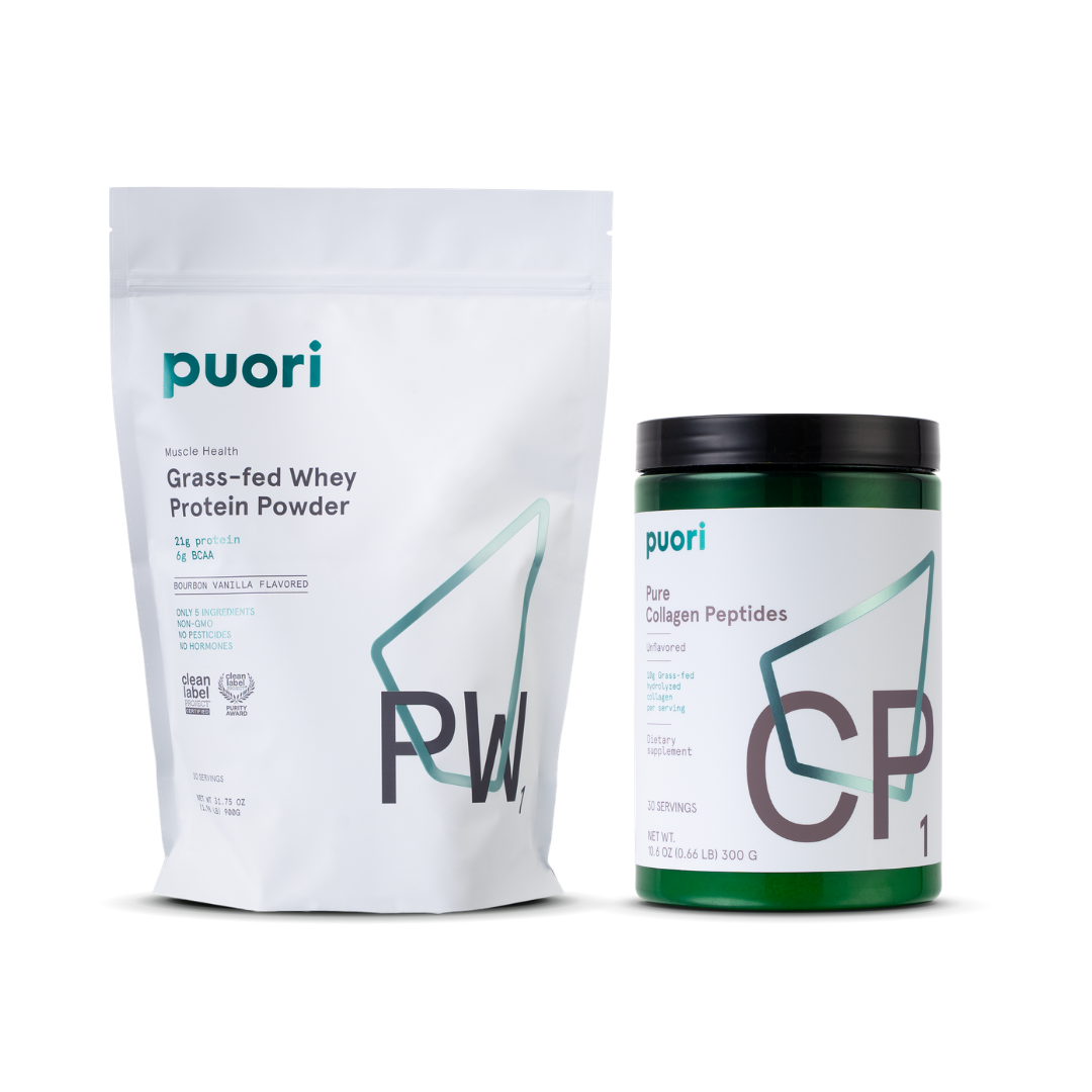 Collagen Peptides + Puori PW1 - Whey Protein Powder (Bourbon Vanilla)