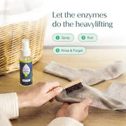 How to use Puracy Laundry Stain Remover: spray, gently rub, and wash for effective stain removal