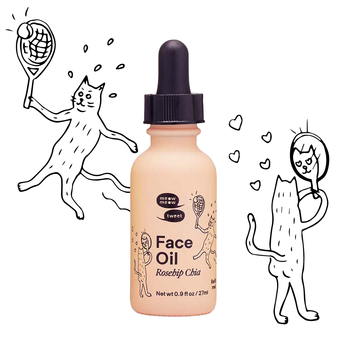 Meow Meow Tweet Face Oil - Rosehip Chia is Made to address damage from environmental stressors, this lush oil improves elasticity, reduces inflammation, and helps skin retain moisture. 