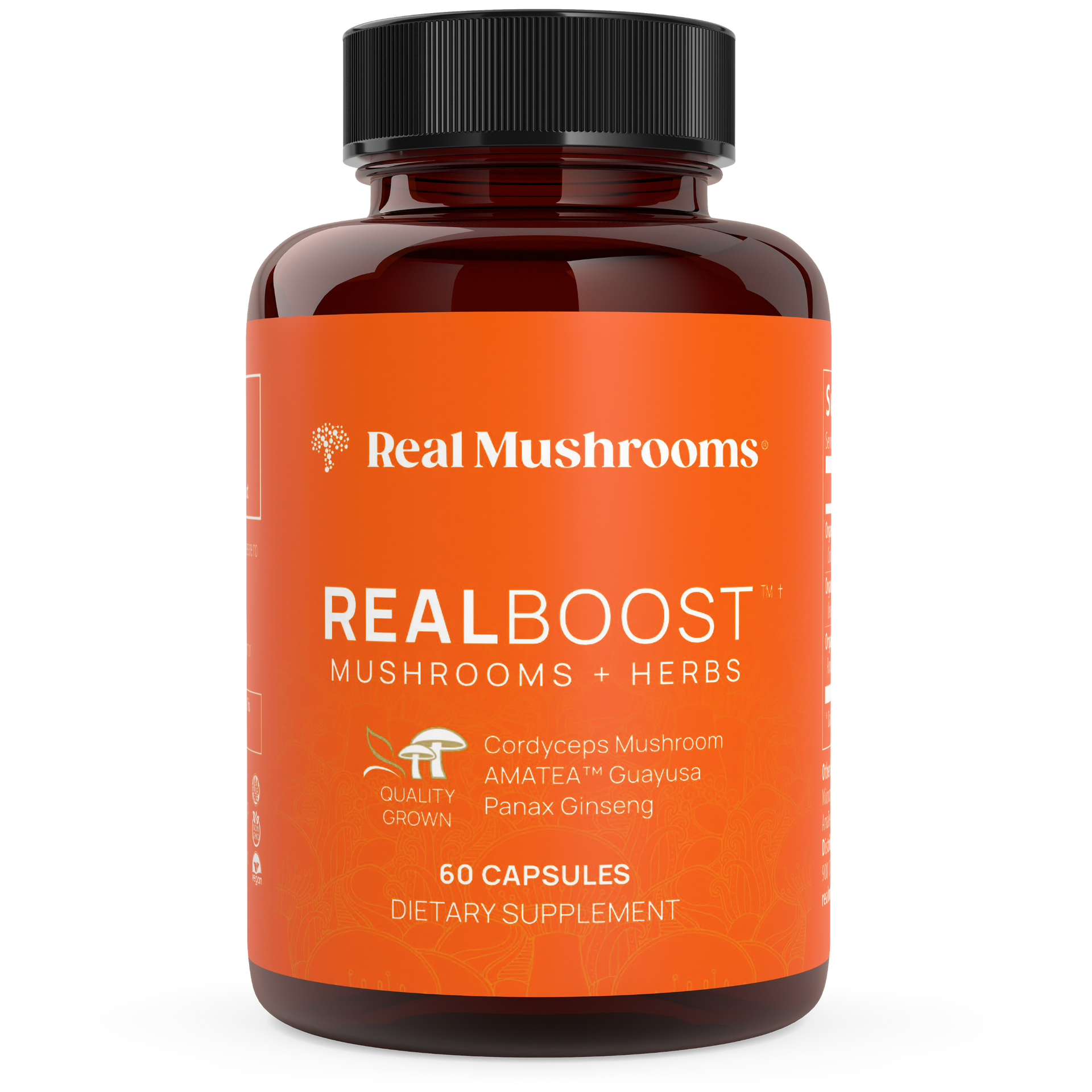 Real Mushrooms Real Boost Cordyceps, Amatea Guayusa and Panax Ginseng
