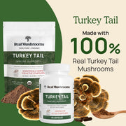 Turkey Tail Capsules is made with 100% real Turkey tail mushrooms