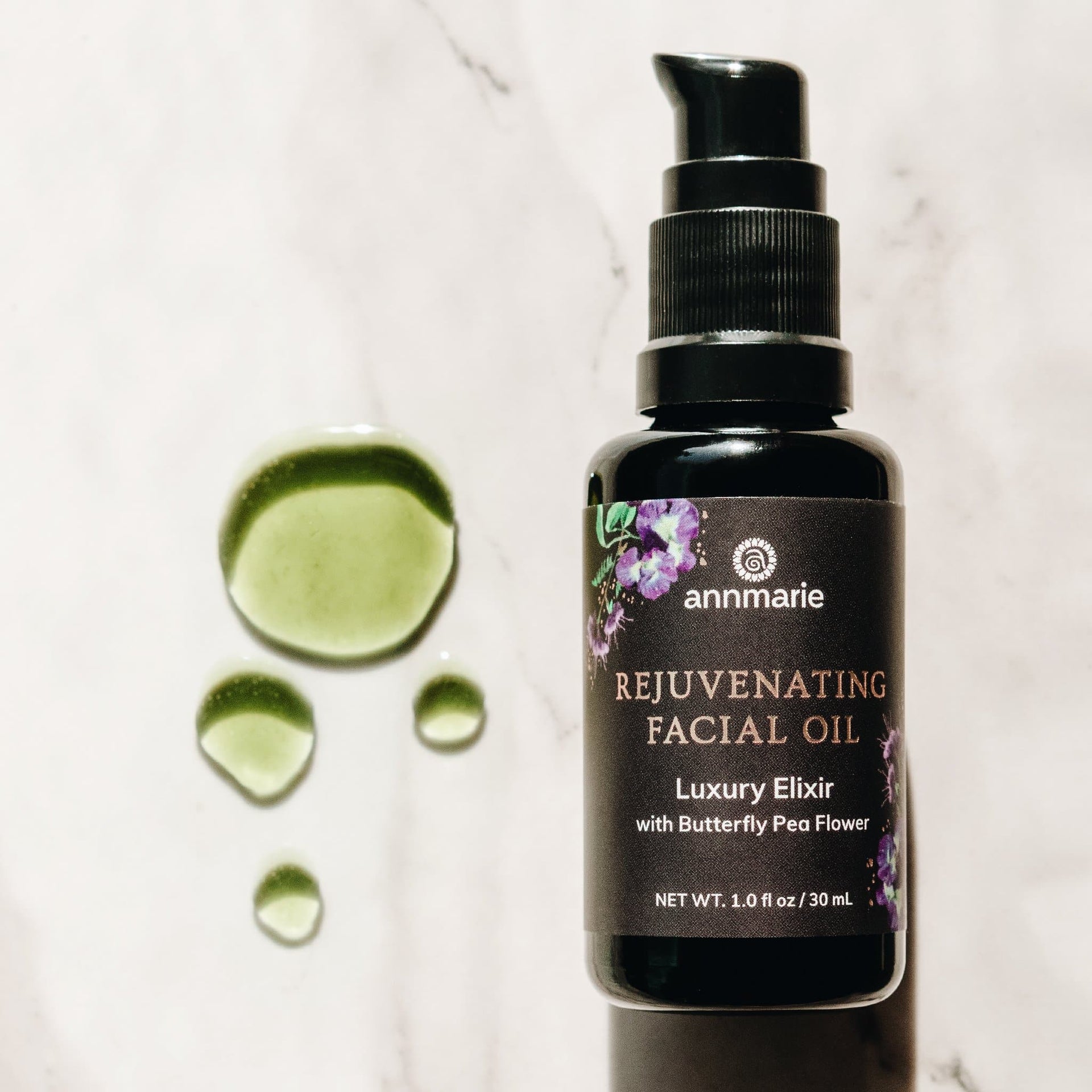 Annmarie Rejuvenating Facial Oil luxury botanical face oil with jojoba and butterfly pea flower