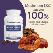 D2Z is made with 100% Reishi and Chaga Mushrooms
