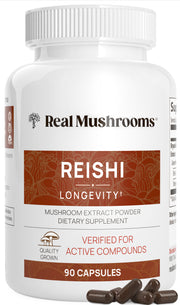 Real Mushrooms Organic Reishi Mushroom 90 Capsules