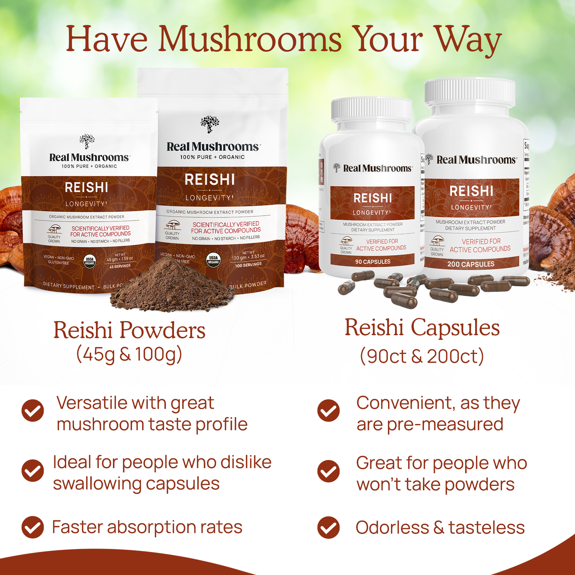 Organic Reishi Mushroom Capsules and Powder Other Benefits 