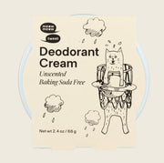 Meow Meow Tweet Baking Soda-Free Deodorant Cream : Gently rub a pea-sized amount of baking soda free deodorant cream into each armpit.