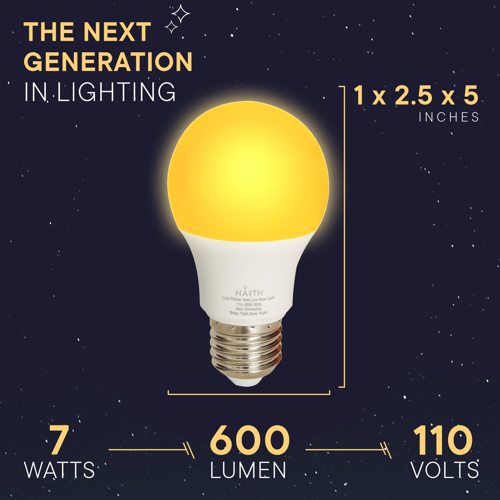HarthYourHome Sleep Shift Light Bulb (7 Watts) Perfect for Bedroom, 7 Watts, 110 Volts