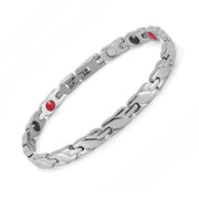 HealthyLine Stainless Steel Energy Bracelet 4-in-1. Silver color. Model B0035S-4-215