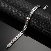 HealthyLine Stainless Steel Energy Bracelet 4-in-1. Silver color. Models B032