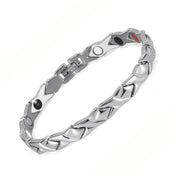 HealthyLine Stainless Steel Energy Bracelet 4-in-1. Silver color. Models B032