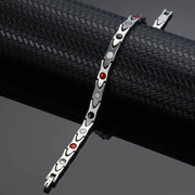 HealthyLine Stainless Steel Energy Bracelet 4-in-1. Silver color. Model B006S