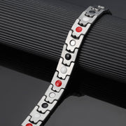 HealthyLine Stainless Steel Energy Bracelet 4-in-1. Silver Color. Model B037S