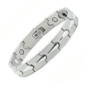 HealthyLine Stainless Steel Energy Bracelet 4-in-1. Silver color. Model B028WS