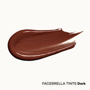Swatch of FACEBRELLA™ Tints Dark mineral glow serum shade