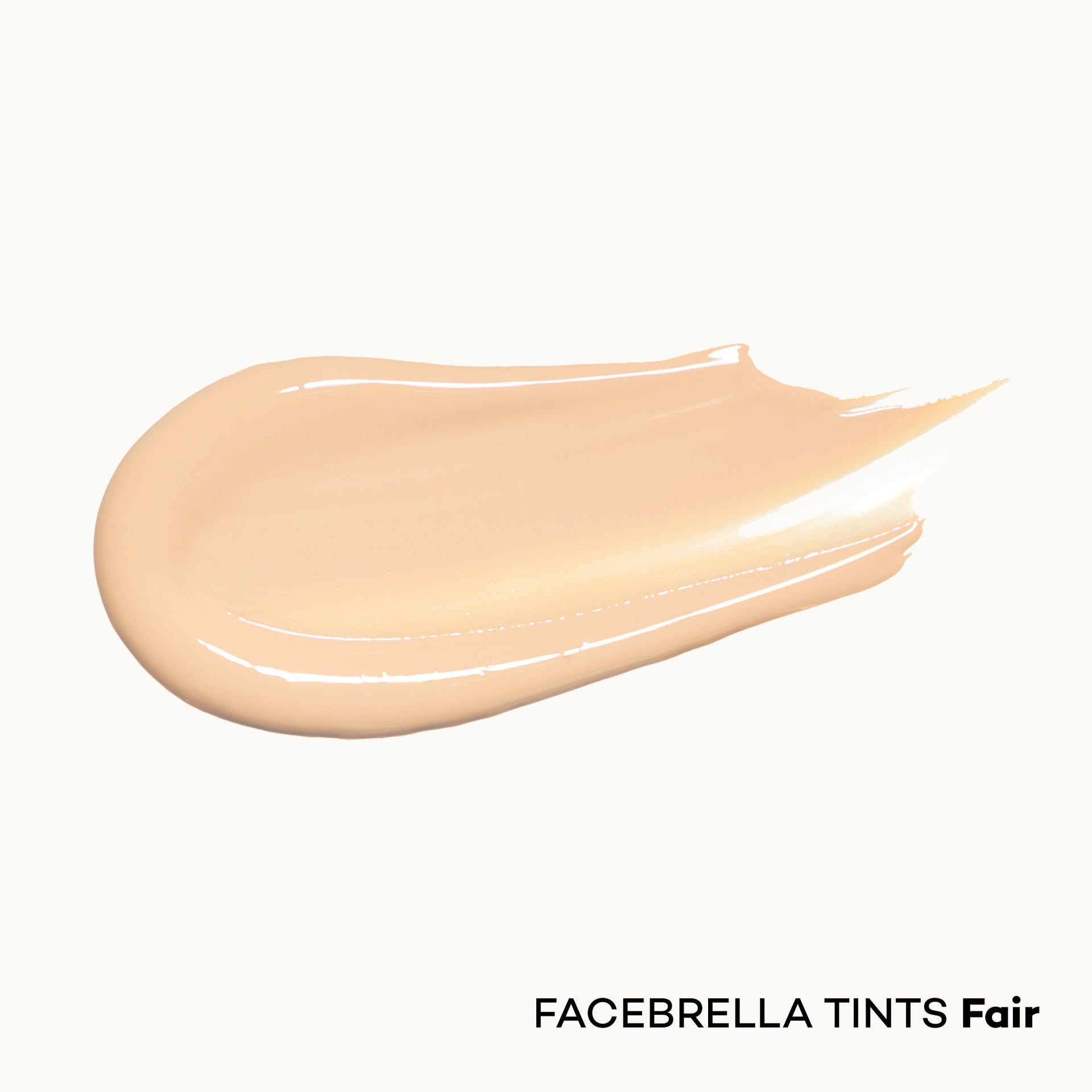 Swatch of FACEBRELLA™ Tints Fair mineral glow serum shade