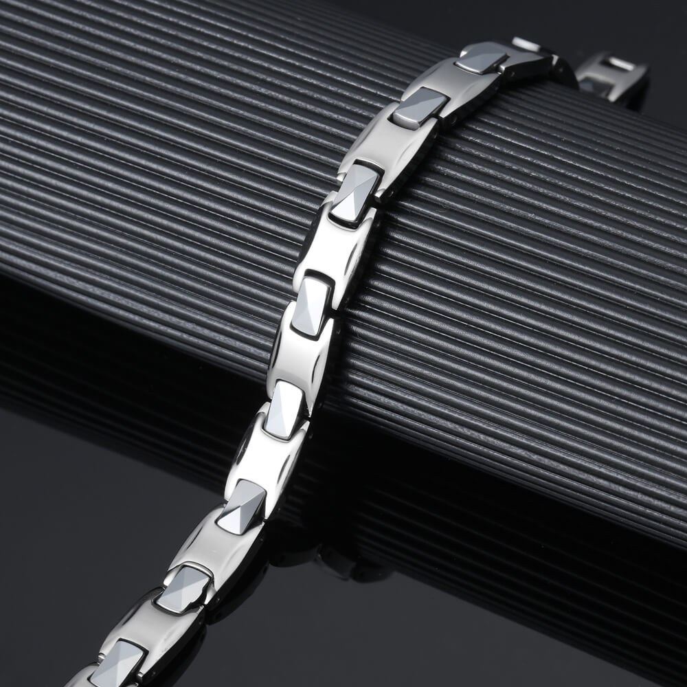HealthyLine Tungsten Energy Bracelet 4-in-1. Silver Color. Model TUB080S