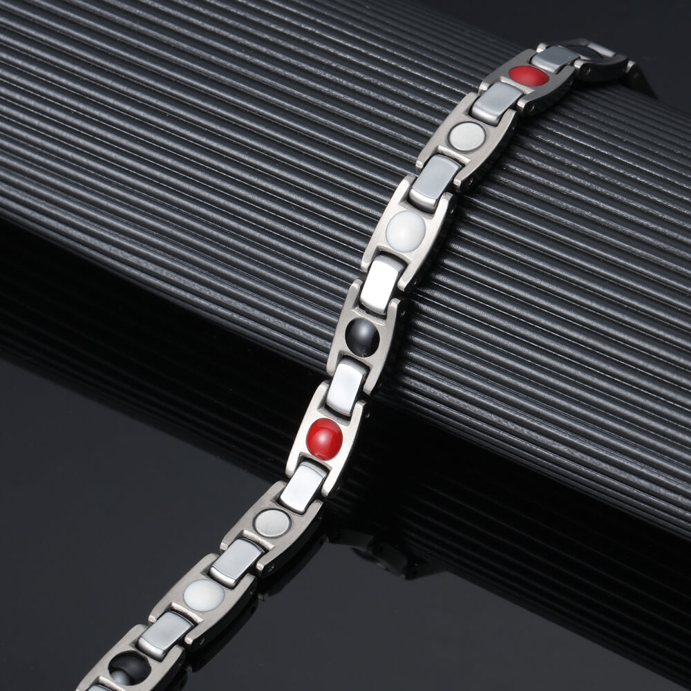 HealthyLine Tungsten Energy Bracelet 4-in-1. Silver Color. Model TUB080S