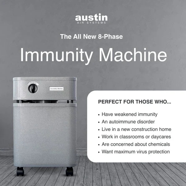Austin Air Immunity Machine air purifier designed for homes, classrooms, and shared indoor spaces