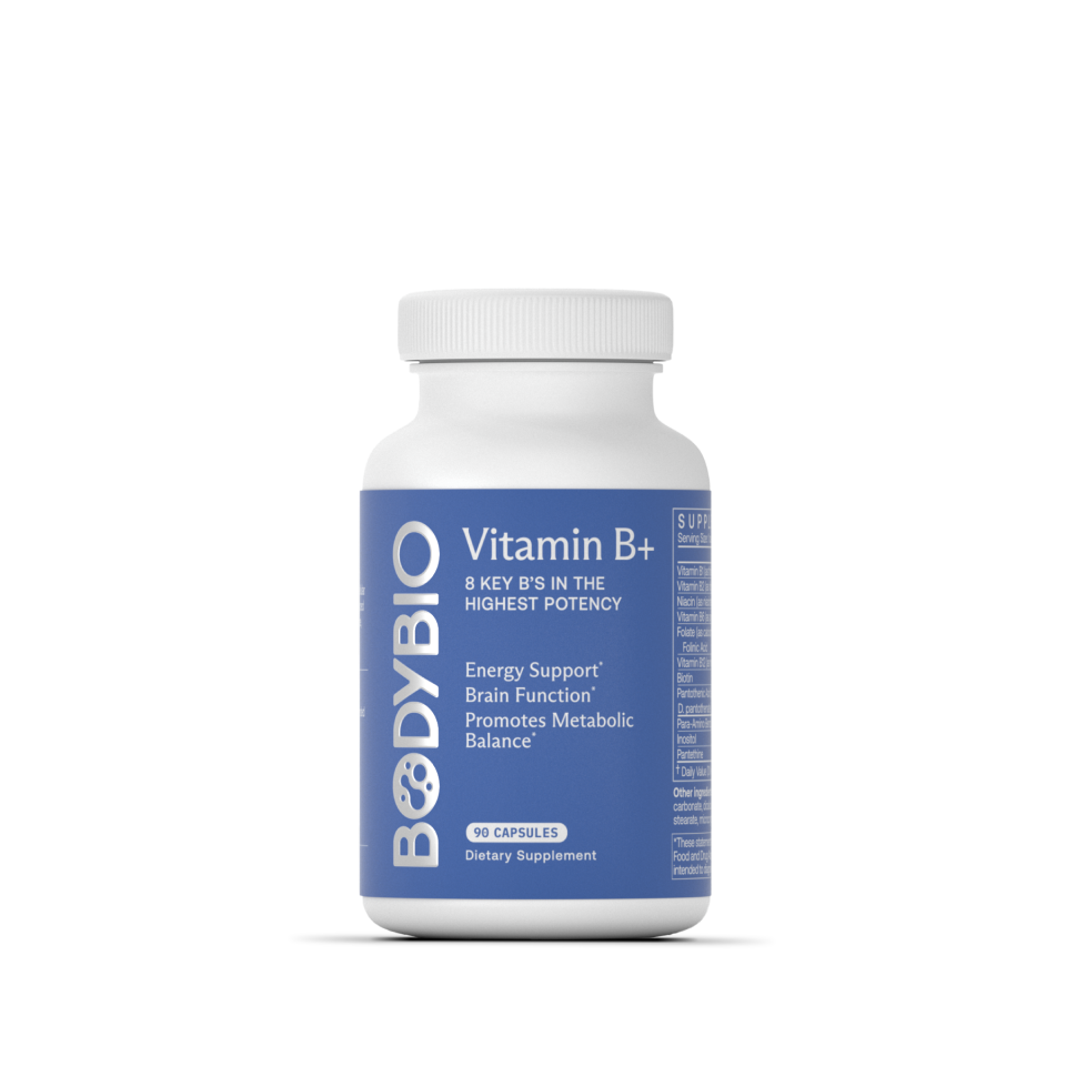 BodyBio Vitamin B+ | High-Potency B Complex for Energy & Brain Support