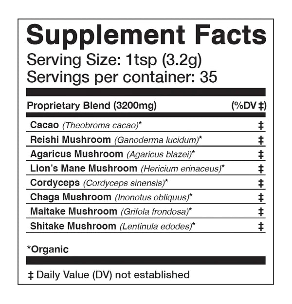 Anima Mundi Supplement Facts for ADAPTOGENIC Powder