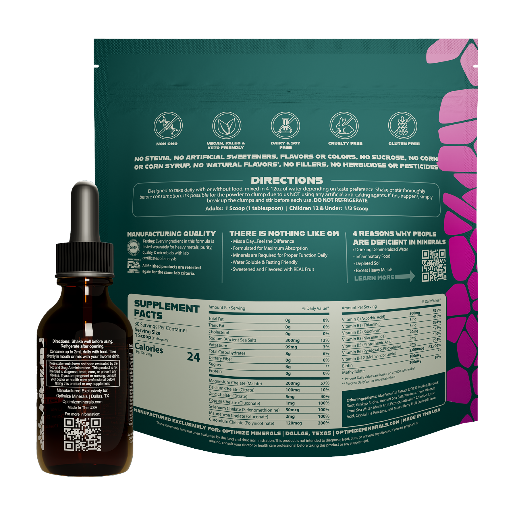 Optimize Minerals Mixed Berry and Optimize Vitaminz Back