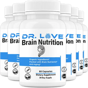 6 bottles of Dr Love Brain Nutrition gluten free and vegan