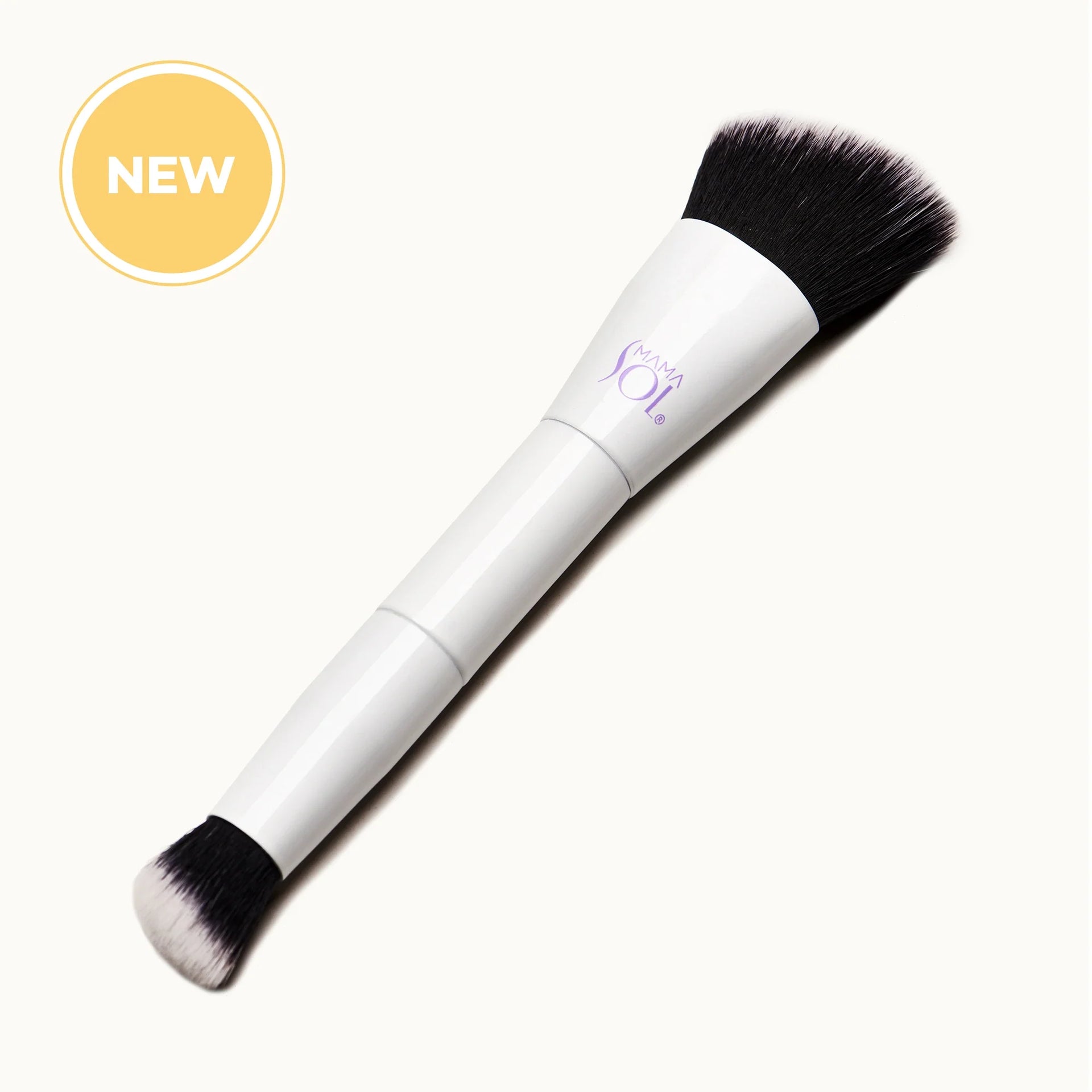 Mama Sol Buff & Blur Double-Ended Complexion Brush with soft synthetic bristles