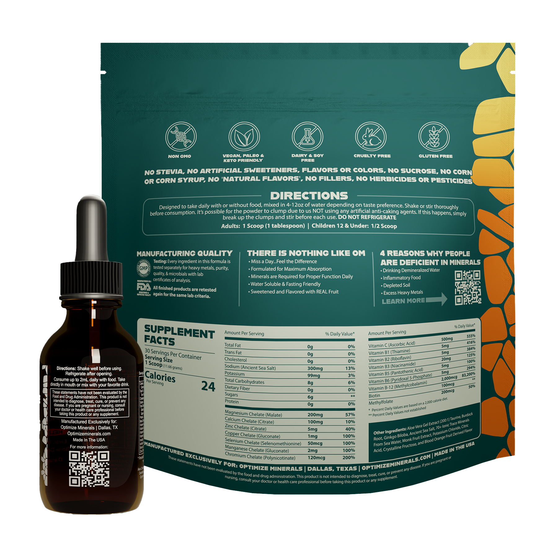 Optimize Minerals Blood Orange and Optimize Vitaminz Back