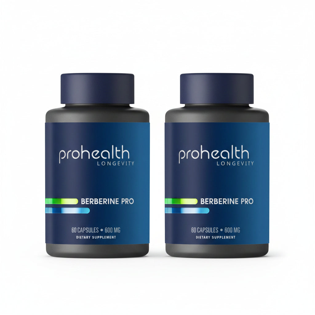 Two bottles of Prohealth Longevity Berberine Pro - 1,200 mg per day, 60 capsules