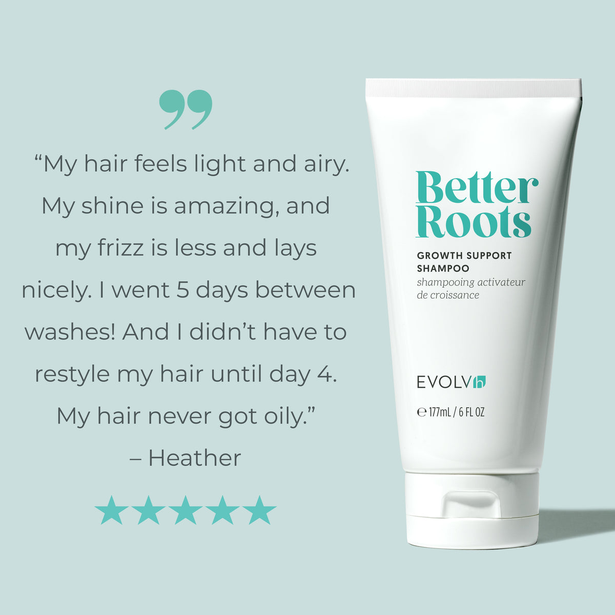 5 star Customer Review - Better Roots Growth Support Shampoo