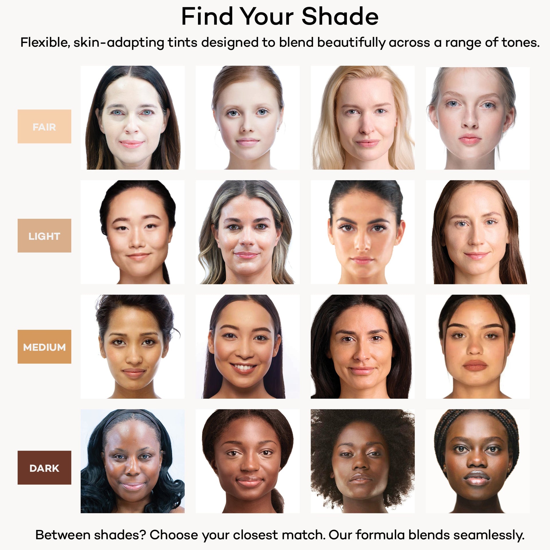 Shade matching guide for Mama Sol EYEBRELLA™ under-eye brightener shades