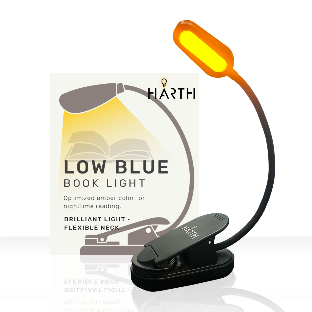 HarthYourHome Reading Lamp - Low Blue Light - Amber Clip-On Study Light