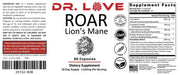 Dr Love ROAR Lion's Mane Supplement and facts