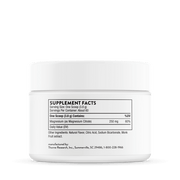 Back of Thorne Magnesium Citrate container with directions for use, ingredients, warnings, and storage information.