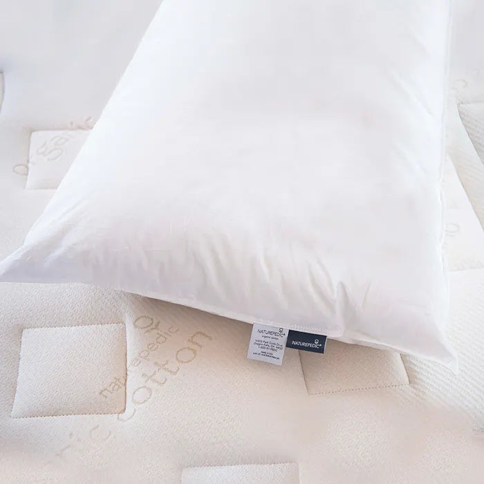 Naturepedic Down Pillow with Organic Cotton Fabric Premium Loft & Support