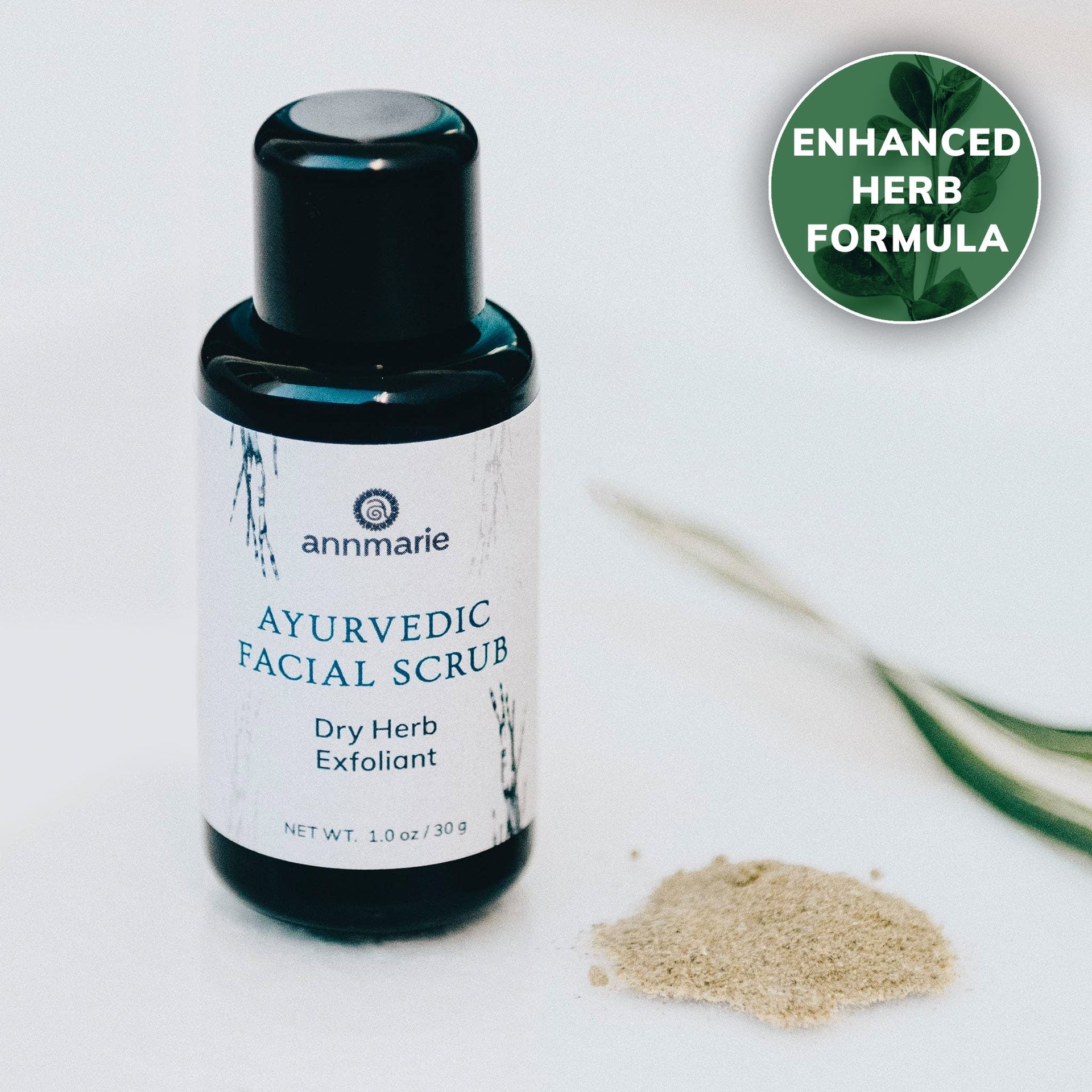 Annmarie Ayurvedic Facial Scrub herbal exfoliating treatment with Rhassoul clay and botanical ingredients