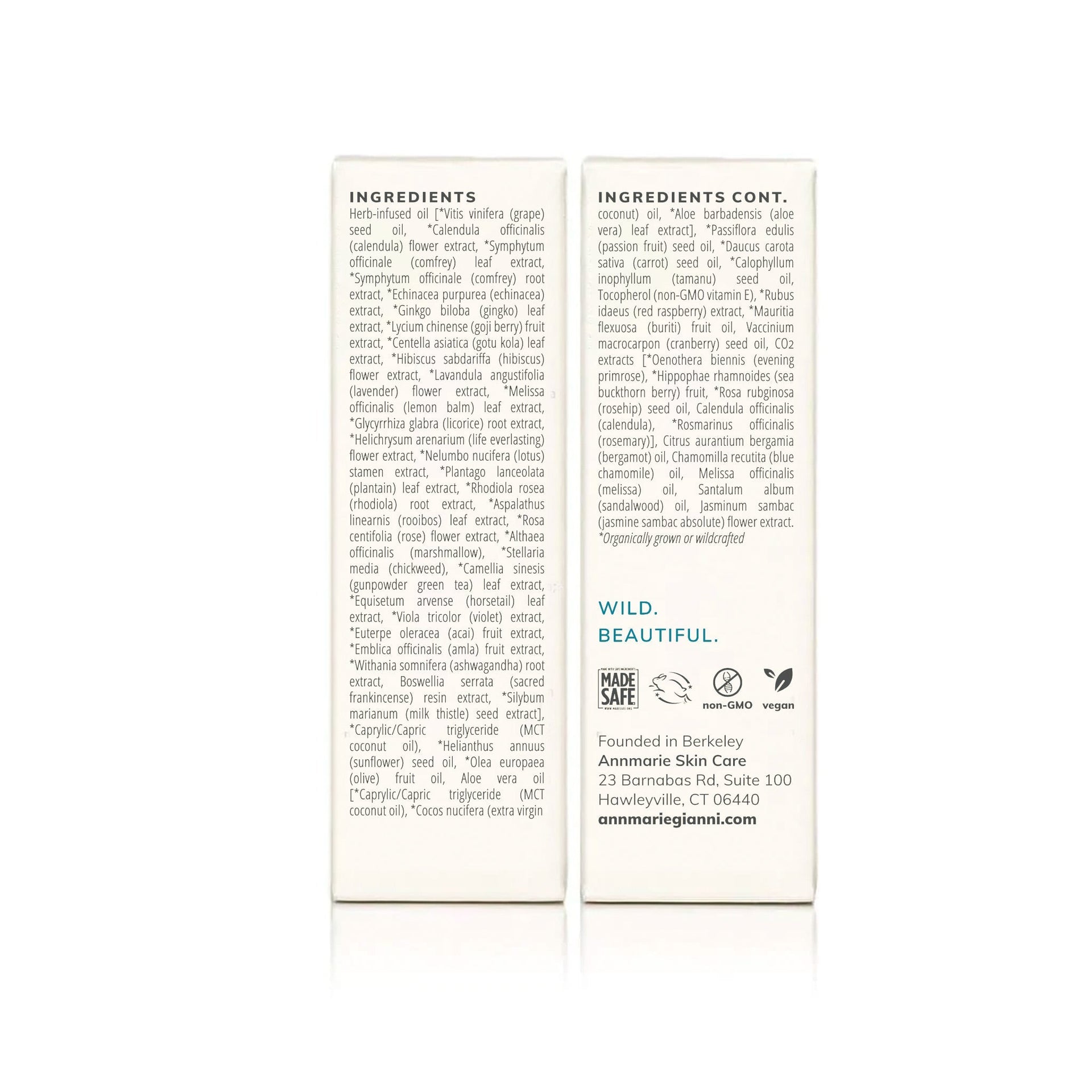 Annmarie Herbal Facial Oil ingredient list and product details