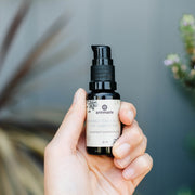 Annmarie Herbal Facial Oil for Sensitive Skin fragrance-free facial oil held in hand