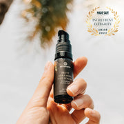 Annmarie Fruit Ceramide Eye Serum botanical eye treatment held in hand with award-winning recognition