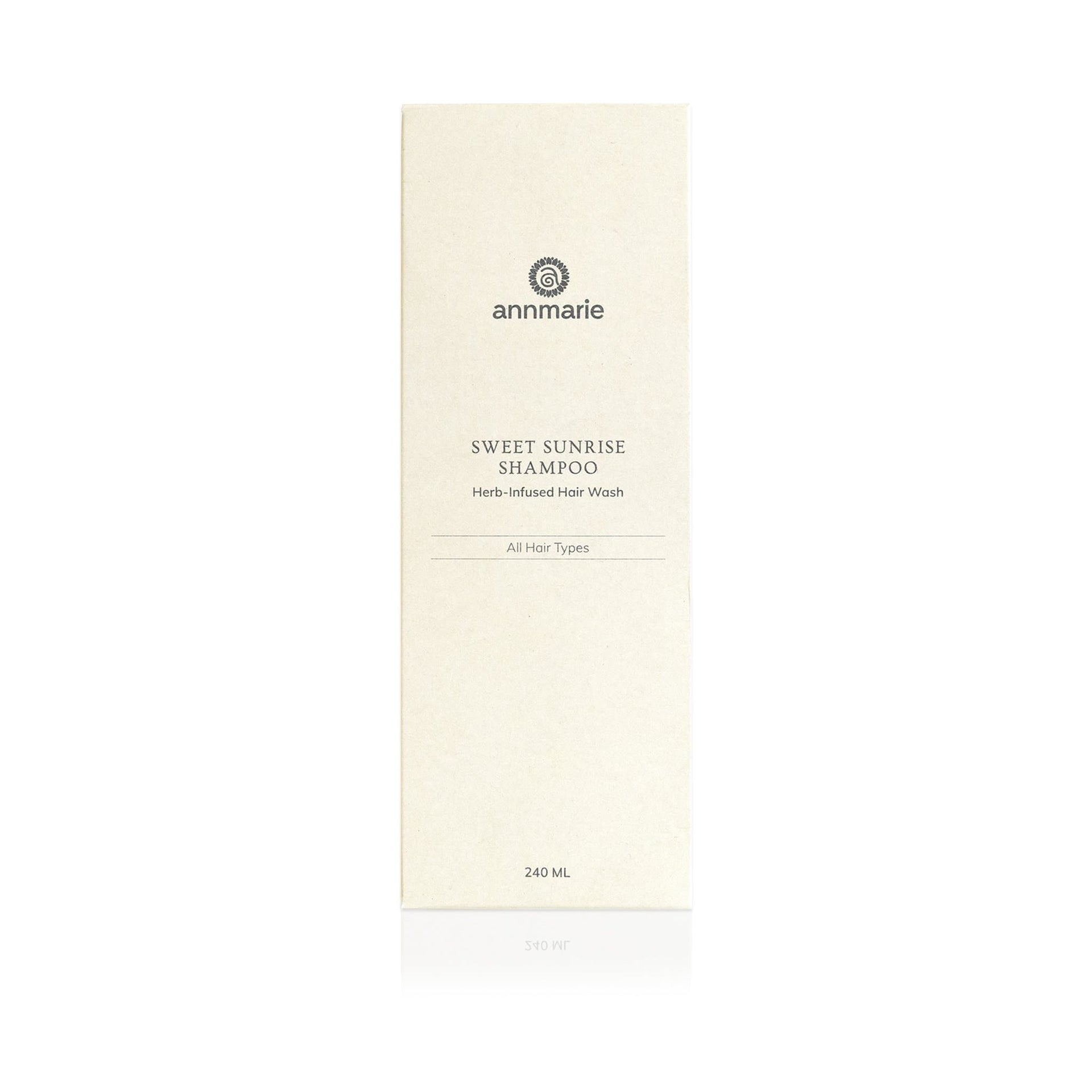 Annmarie Sweet Sunrise Shampoo product packaging display