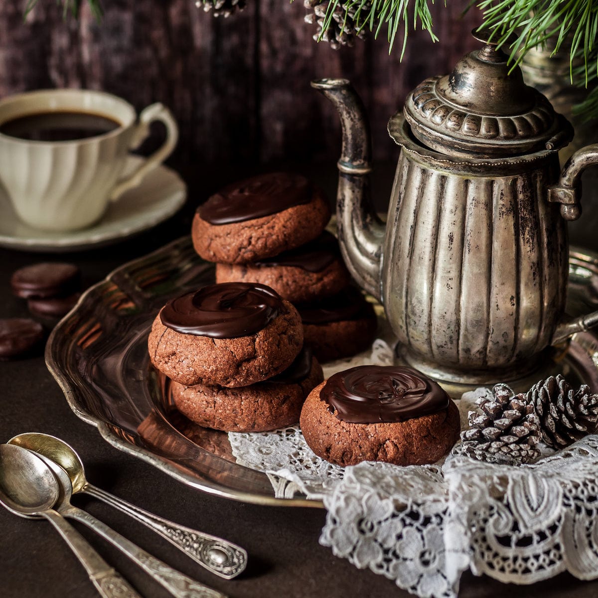 Magic Hour Peppermint Bark Puerh cookies and jar