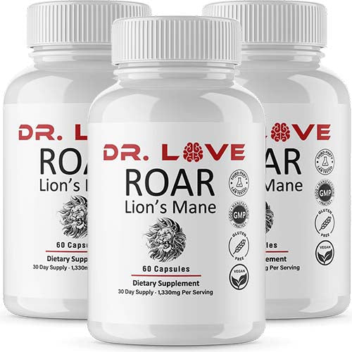 3 bottles of Dr Love ROAR Lion's Mane