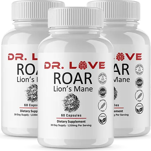 3 bottles of Dr Love ROAR Lion's Mane