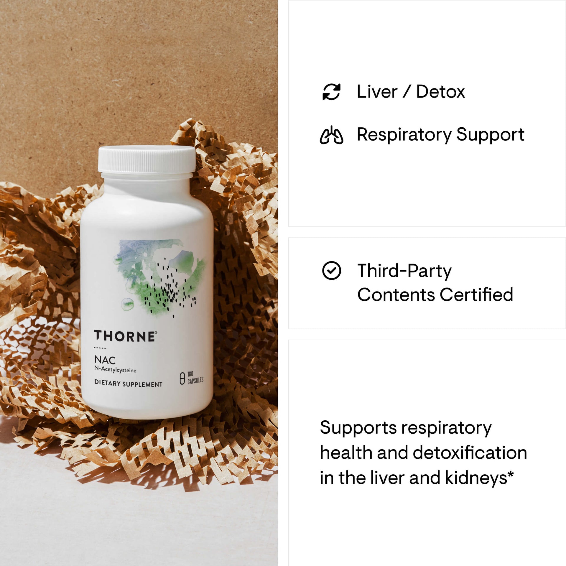 Thorne NAC - N-Acetylcysteine - 180 Servings