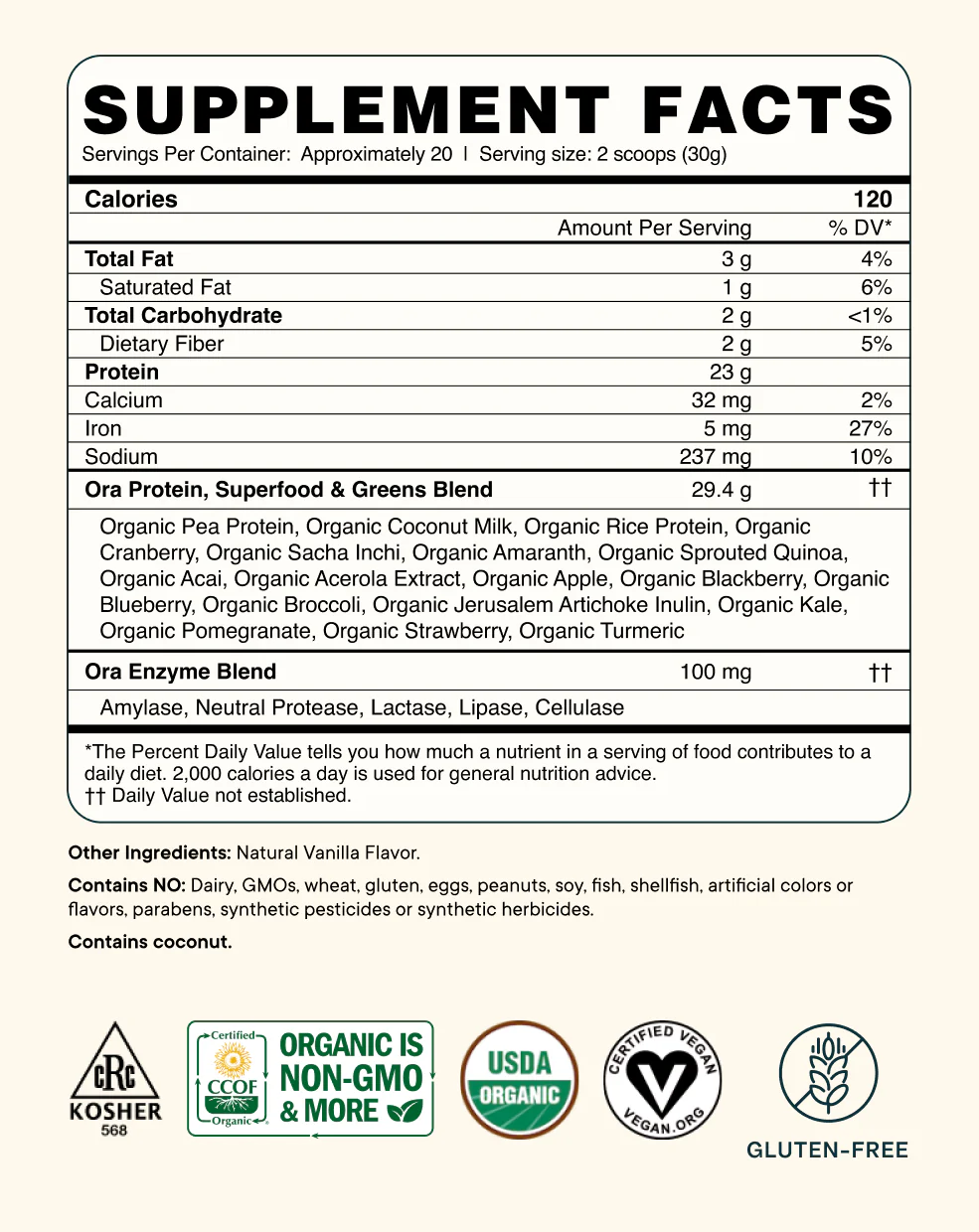 Unsweetened Supplement Facts